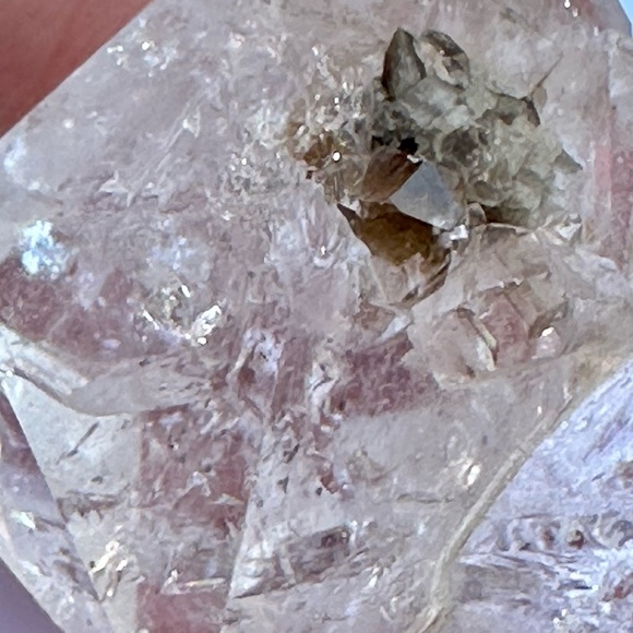 Lg Herkimer diamond twin multiple DT rainbow Rutilated recordkeeper self healing - Picture 5 of 15